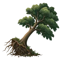 Sudden leaning or root movement illustration